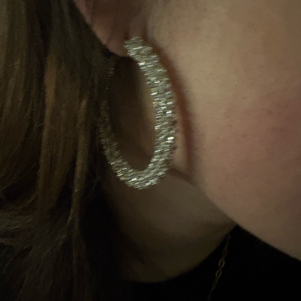 Sparkling Silver Hoop Earrings